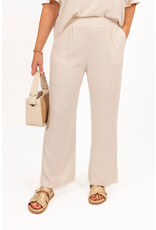 21Jewelz Linnenlook broek met elastiek - ecru