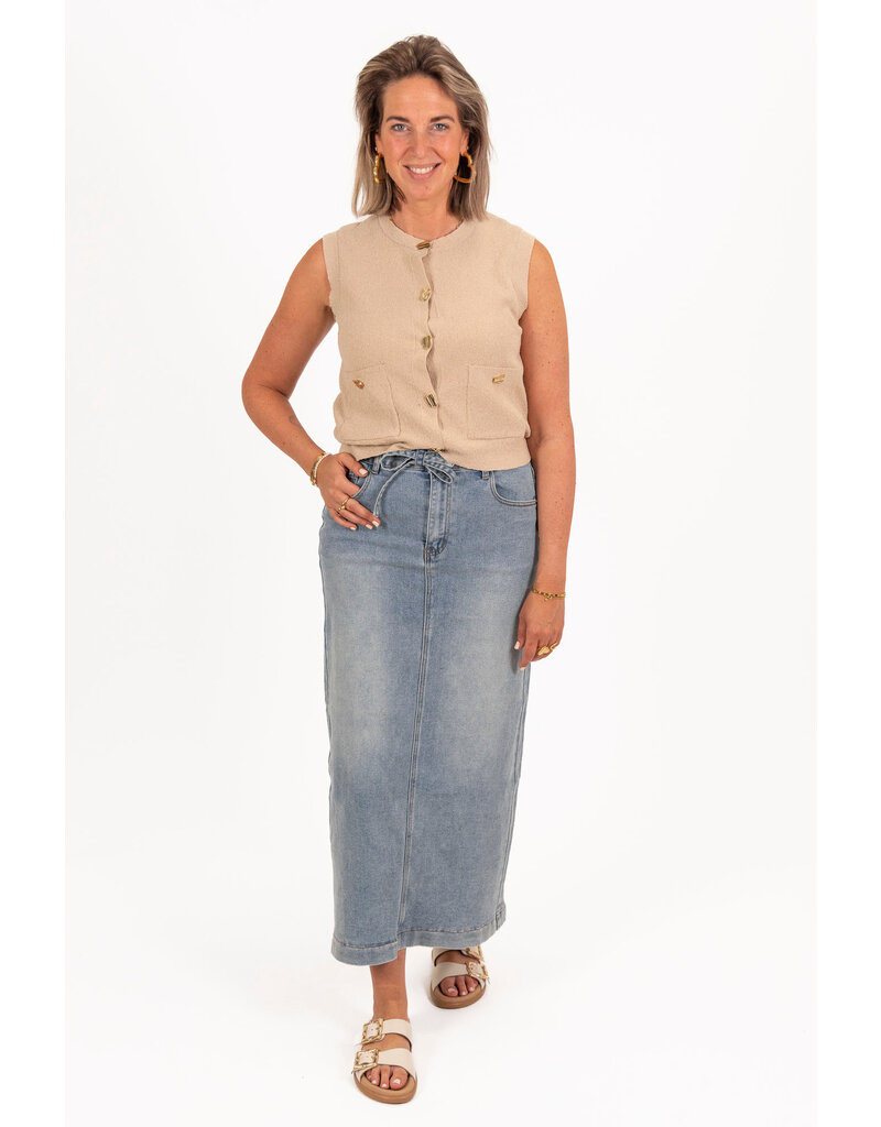 21Jewelz Lange jeansrok met ceintuurtje
