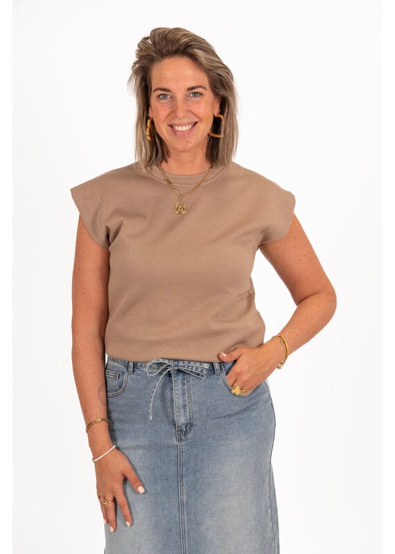 21Jewelz Perfect basic shirt - taupe