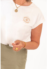 21Jewelz T-shirt met boho oog - wit