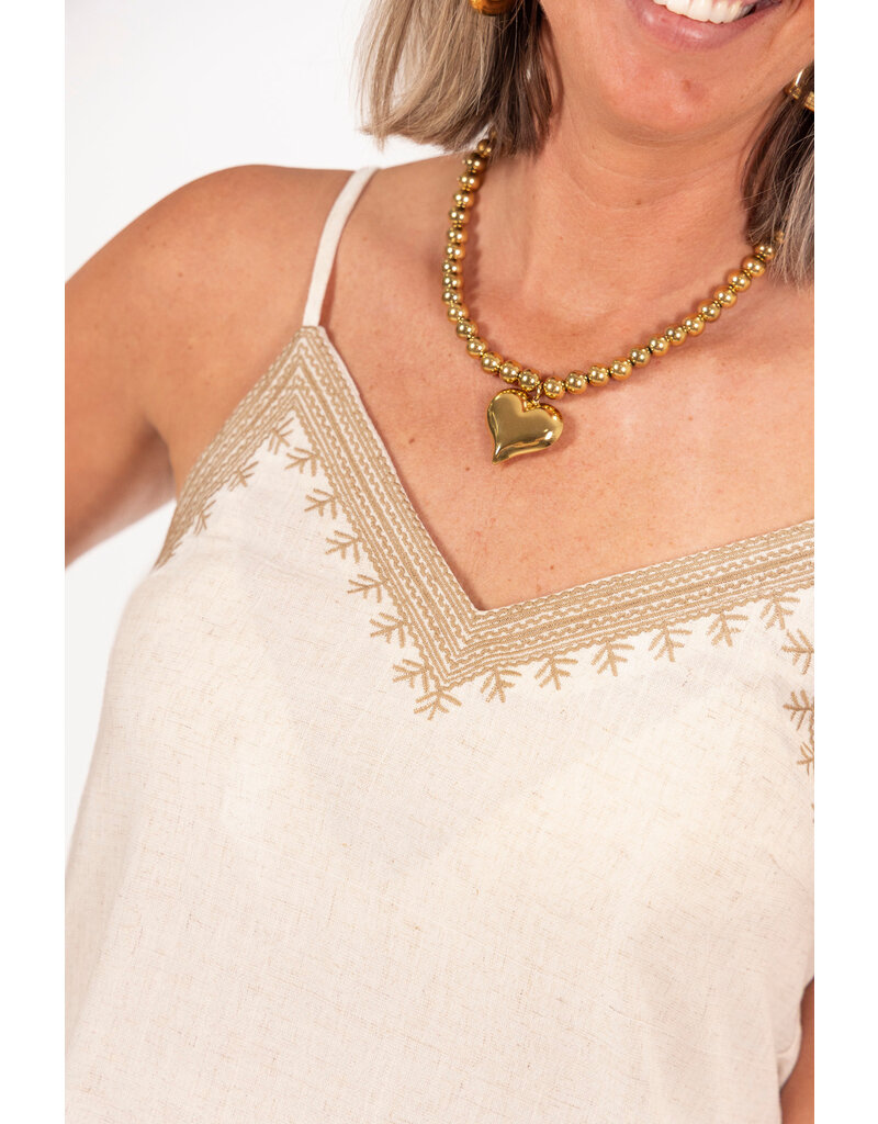 21Jewelz Topje met beige borduursels