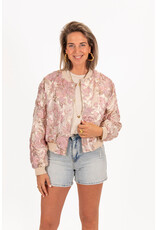 21Jewelz Bomber met gouden bloemenprint - roze