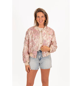 21Jewelz Bomber met gouden bloemenprint - roze
