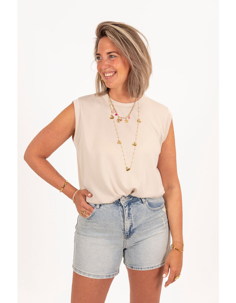 21Jewelz Basic mouwloos shirt - beige