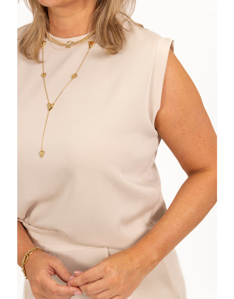 21Jewelz Basic mouwloos shirt - beige