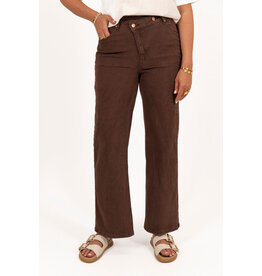 21Jewelz Wide leg jeans met schuine knoop - bruin