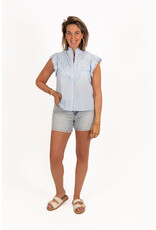 21Jewelz Mouwloos volant blouse - blauw