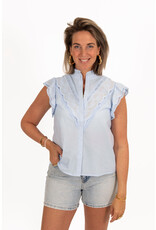 21Jewelz Mouwloos volant blouse - blauw