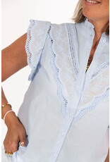21Jewelz Mouwloos volant blouse - blauw
