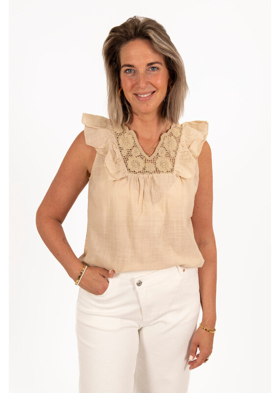 21Jewelz Topje met gehaakt detail - beige