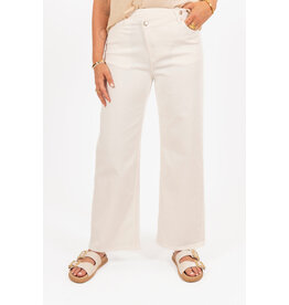 21Jewelz Wide leg jeans met schuine knoop - wit
