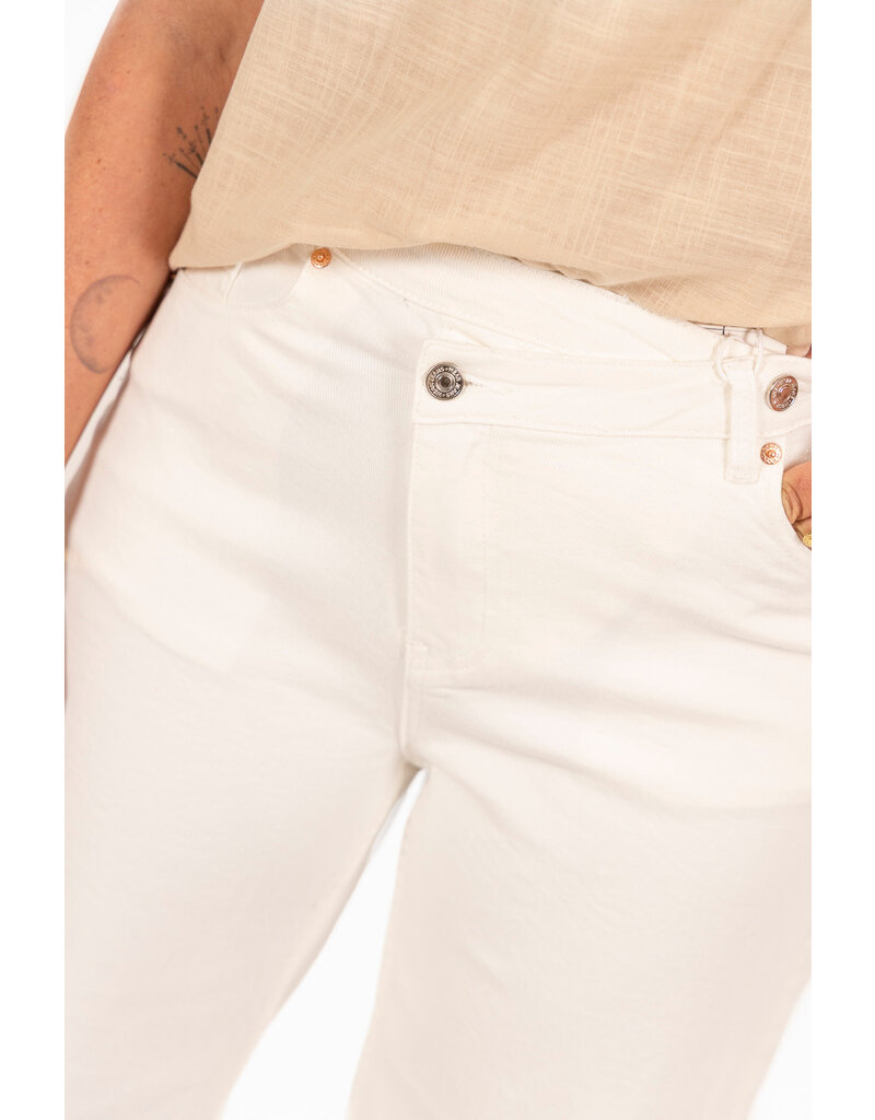 21Jewelz Wide leg jeans met schuine knoop - wit