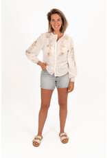21Jewelz Opengewerkte blouse met details - goud/wit