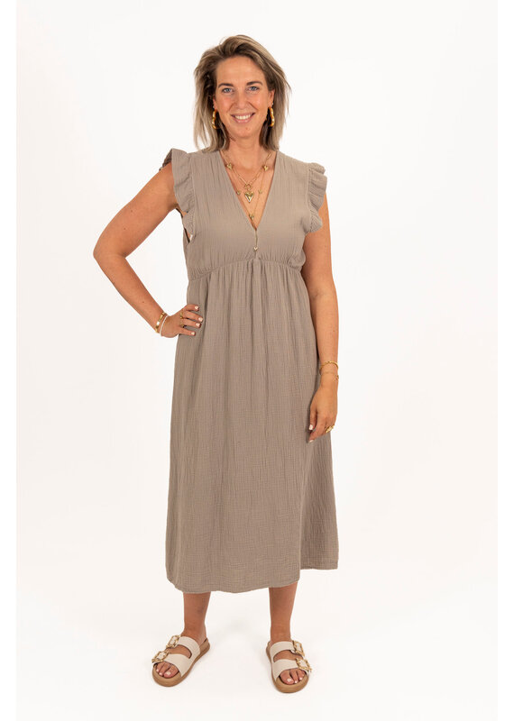 21Jewelz Lange mousseline jurk - taupe
