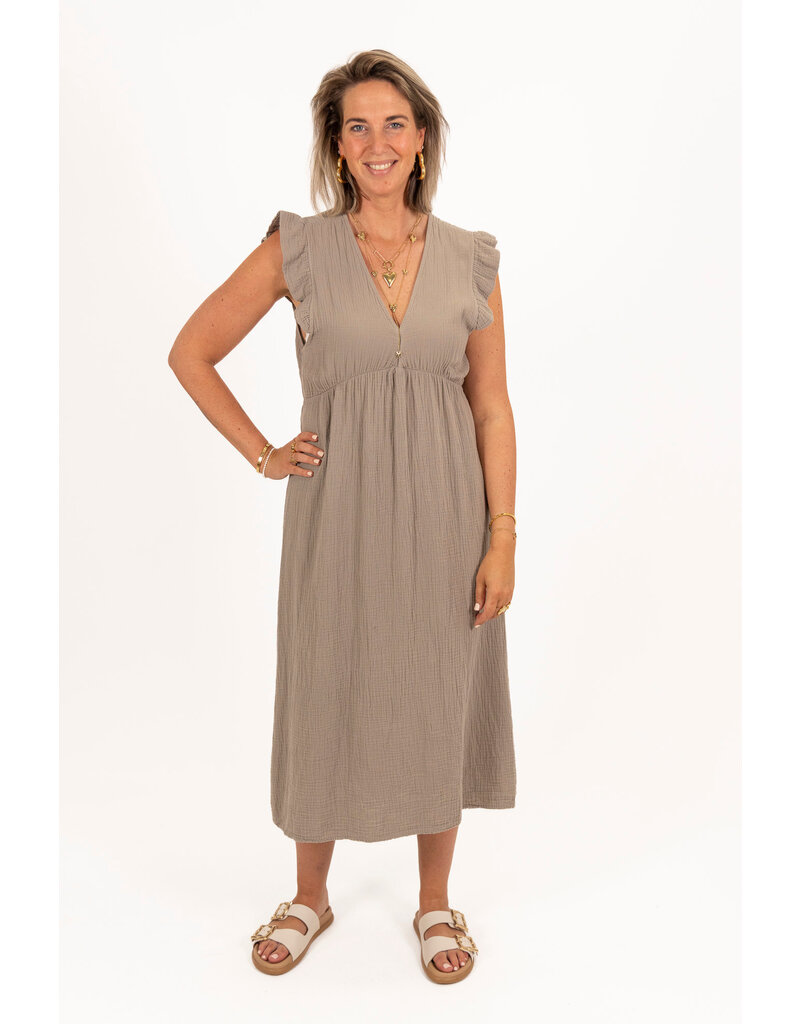 21Jewelz Lange mousseline jurk - taupe