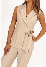 21Jewelz Lang gilet met ceintuur - beige