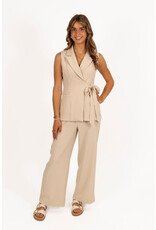 21Jewelz Lang gilet met ceintuur - beige