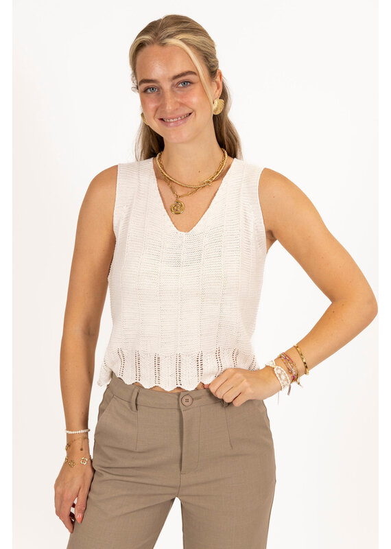 21Jewelz Gebreide cropped top - wit