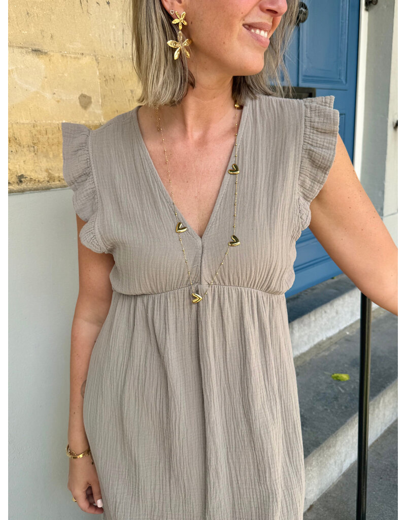 21Jewelz Lange mousseline jurk - taupe
