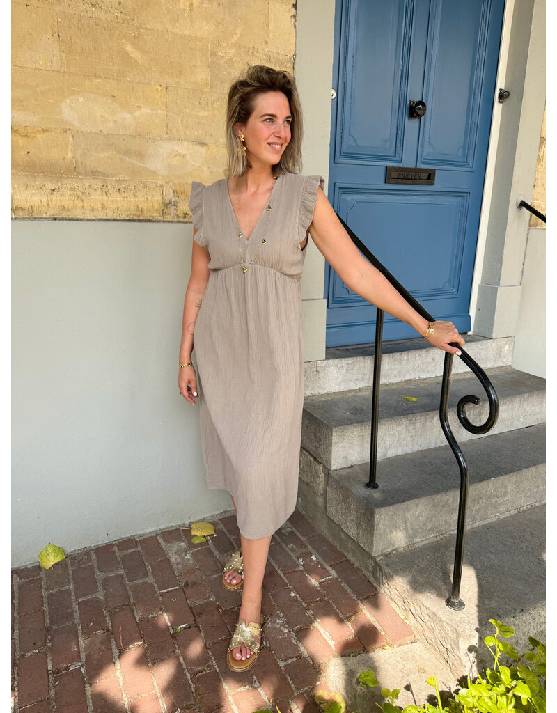 21Jewelz Lange mousseline jurk - taupe
