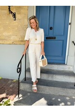 21Jewelz Linnenlook broek met elastiek - ecru