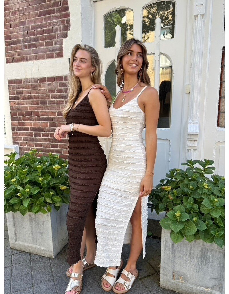 21Jewelz Lange ruffle jurk - bruin