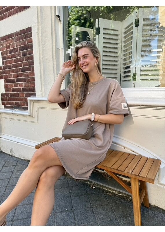21Jewelz Sweatjurk met embleem - taupe