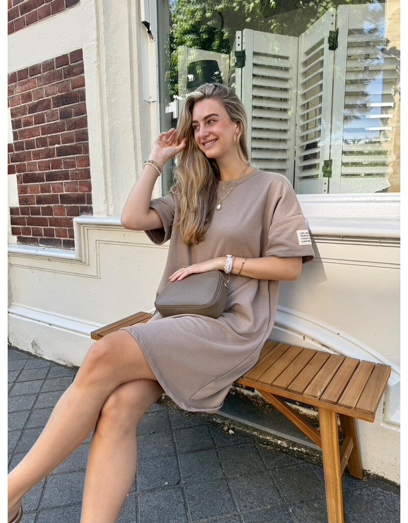 21Jewelz Sweatjurk met embleem - taupe