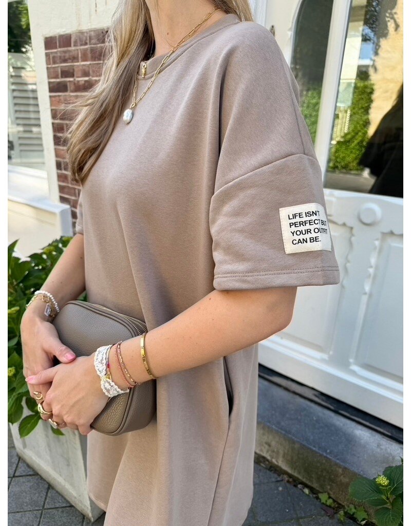 21Jewelz Sweatjurk met embleem - taupe
