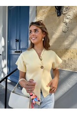 21Jewelz Elegante top met gouden knoop - geel