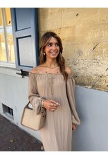 21Jewelz Off shoulder jurk - beige