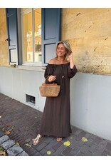 21Jewelz Off shoulder jurk - choco bruin