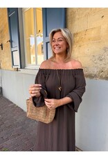 21Jewelz Off shoulder jurk - choco bruin