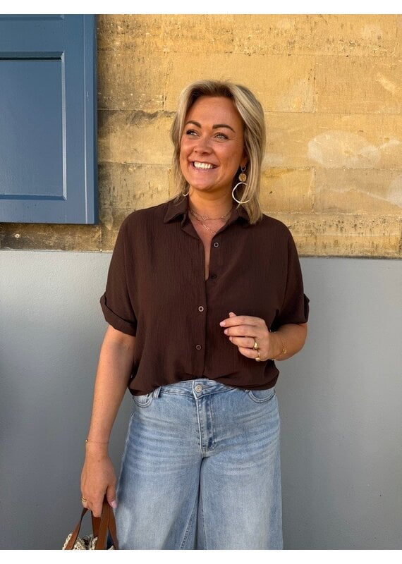 21Jewelz Basic zomer blouse - choco bruin