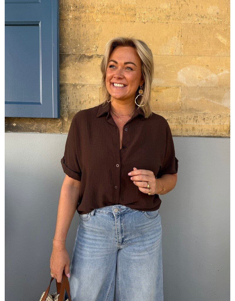 21Jewelz Basic zomer blouse - choco bruin