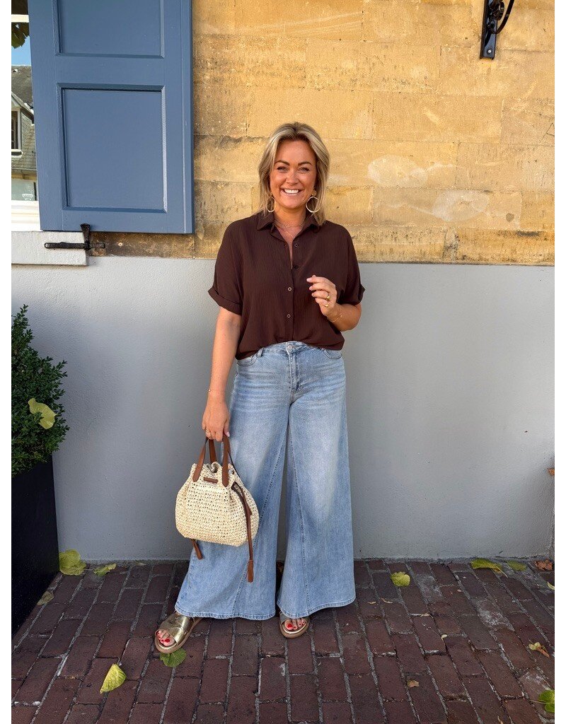 21Jewelz Basic zomer blouse - choco bruin