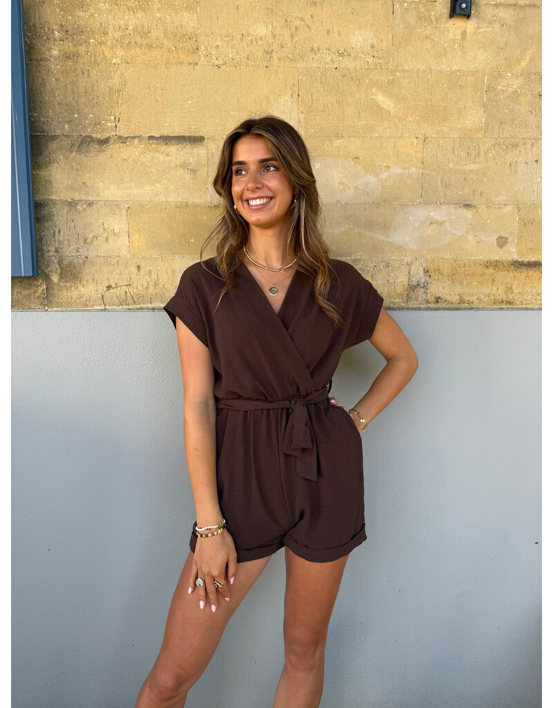 21Jewelz Basic playsuit - choco bruin