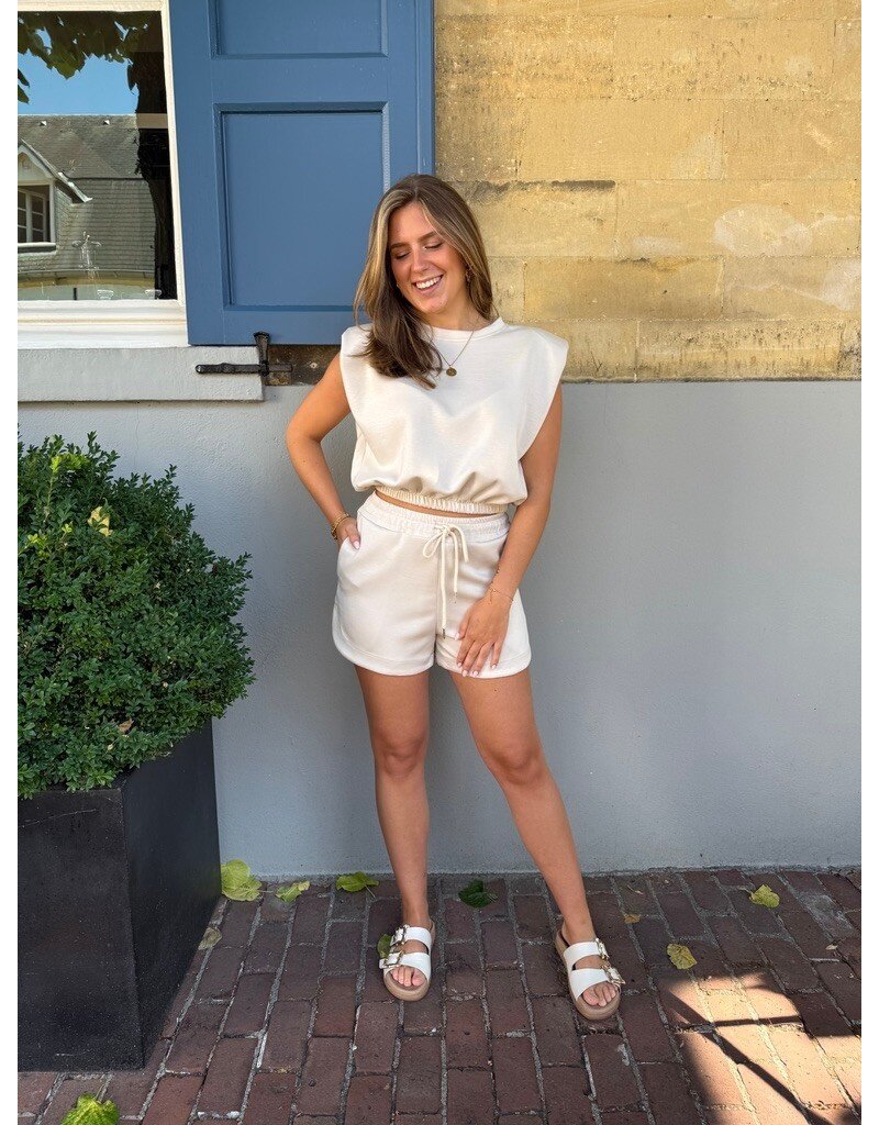 21Jewelz Basic shortje met elastiek - ecru