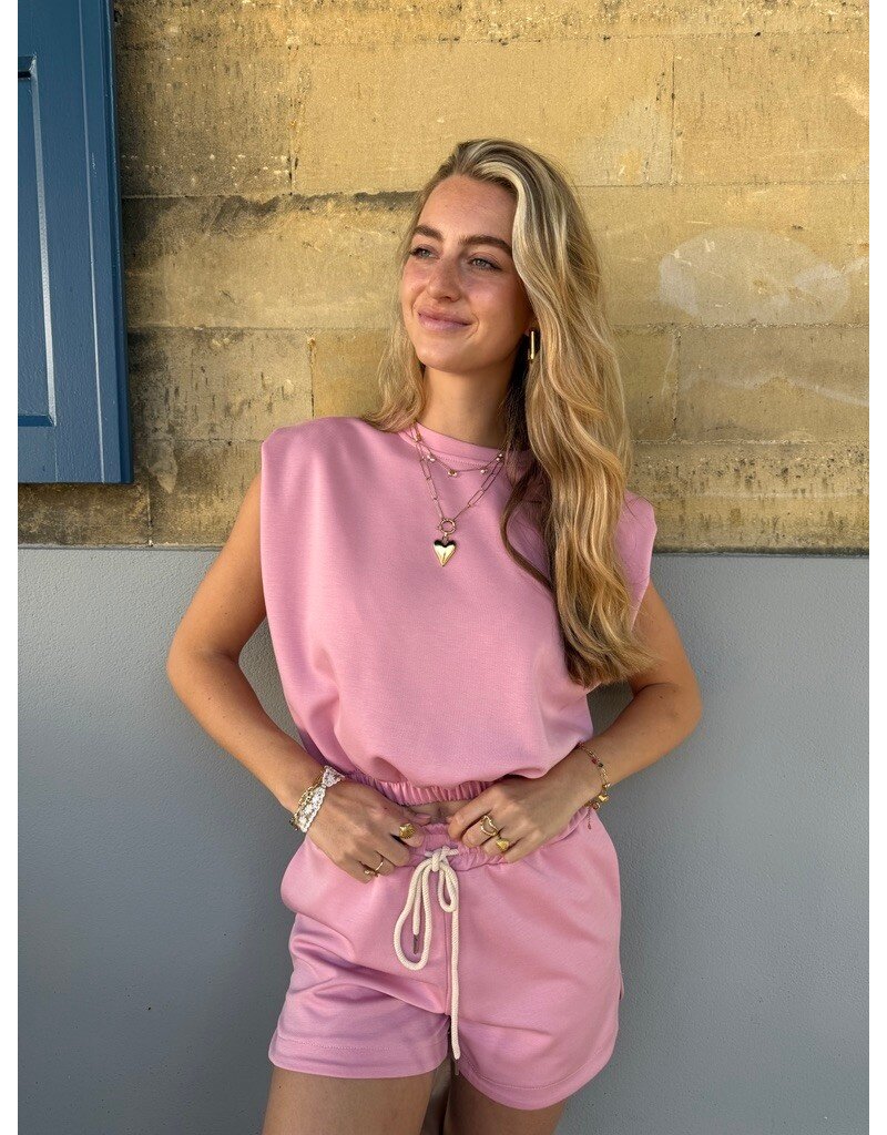 21Jewelz Mouwloze top met elastiek - roze