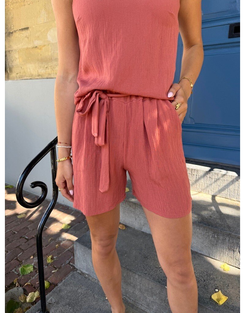 21Jewelz Losvallend lurex shortje - roest