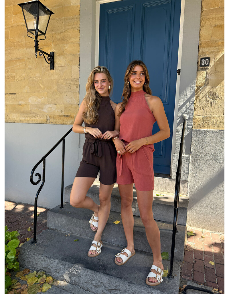 21Jewelz Losvallend lurex shortje - roest