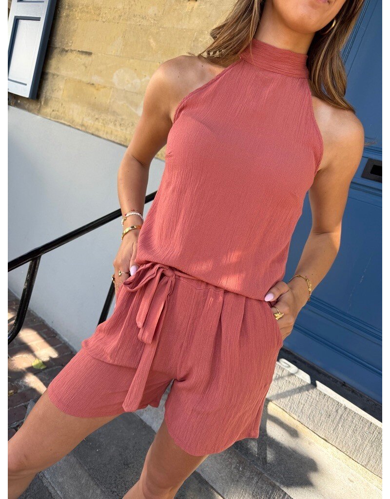 21Jewelz Lurex haltertop - roest