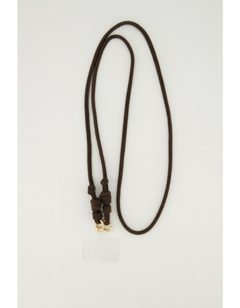 21Jewelz Telefoonkoord - suede donkerbruin