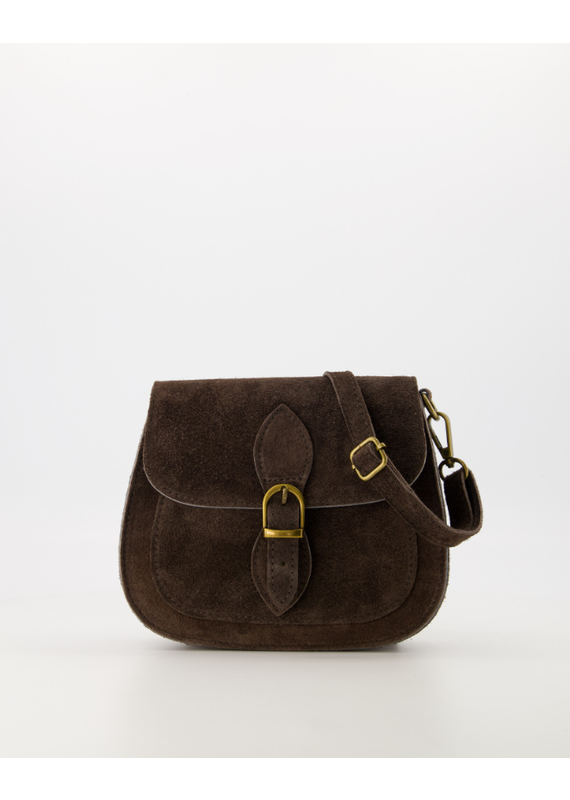 21Jewelz Tas met gesp - suede donkerbruin