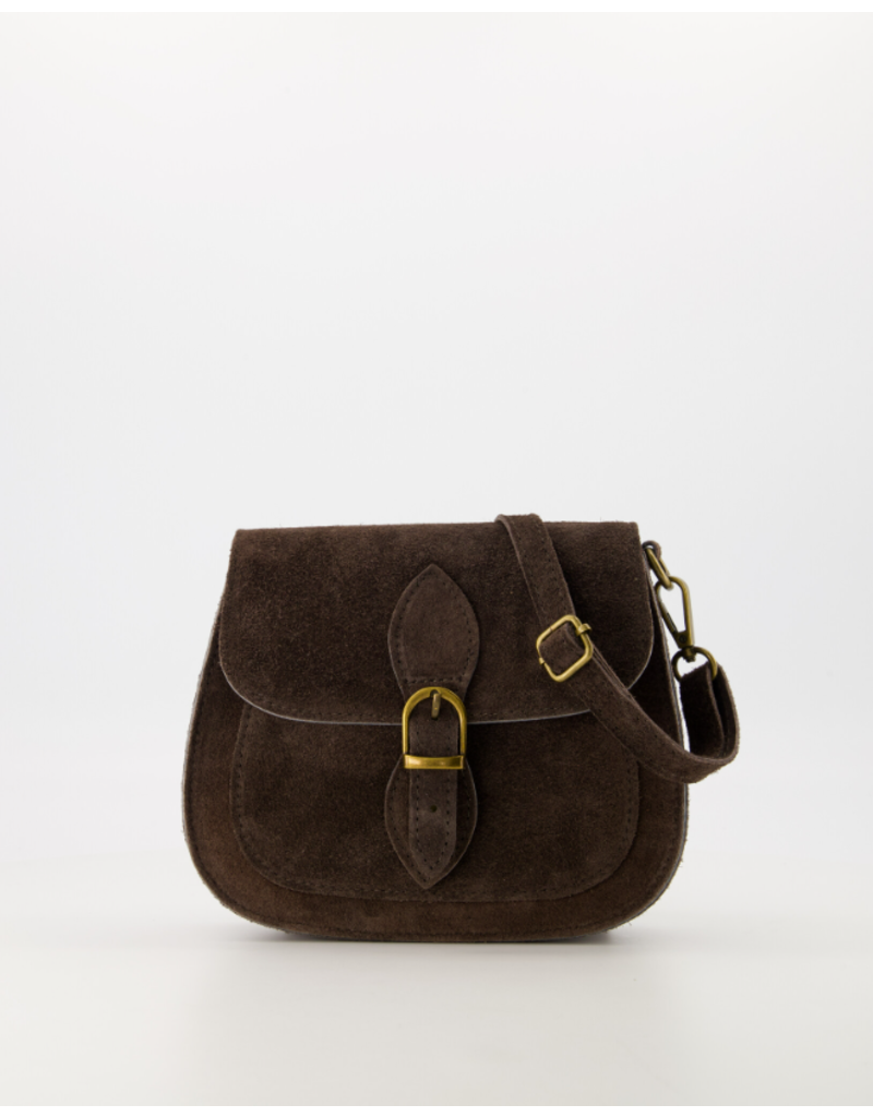 21Jewelz Tas met gesp - suede donkerbruin