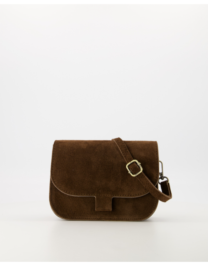 21Jewelz Casual tas - suede donkerbruin