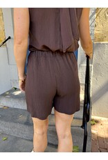 21Jewelz Losvallend lurex shortje - choco bruin