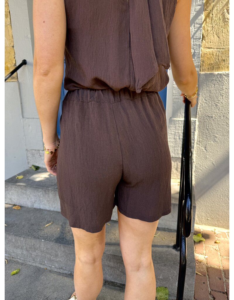 21Jewelz Losvallend lurex shortje - choco bruin