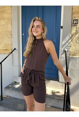 21Jewelz Losvallend lurex shortje - choco bruin
