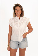 21Jewelz Mouwloos volant blouse - wit